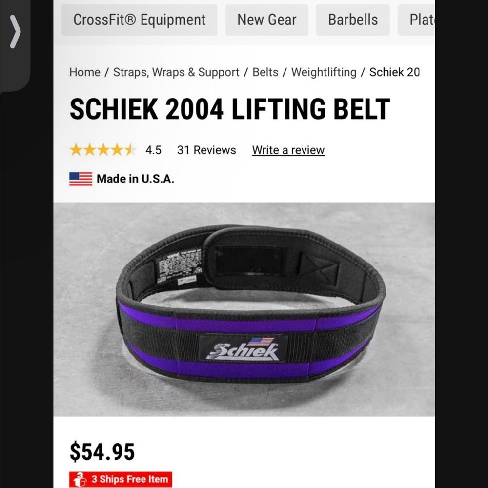 Schiek 2004 Women’s Weightlifting Belt EUC